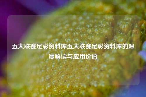 五大联赛足彩资料库五大联赛足彩资料库的深度解读与应用价值