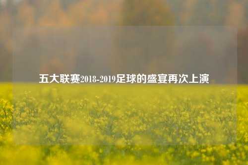 五大联赛2018-2019足球的盛宴再次上演