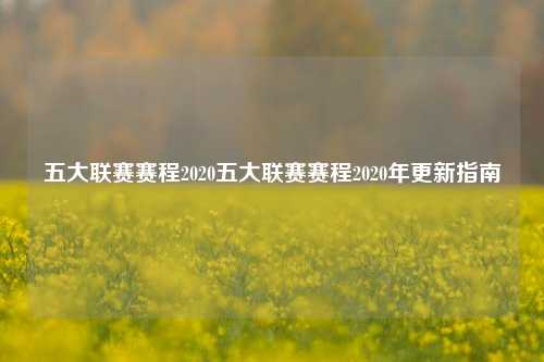 五大联赛赛程2020五大联赛赛程2020年更新指南