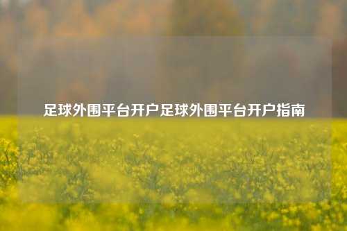 足球外围平台开户足球外围平台开户指南